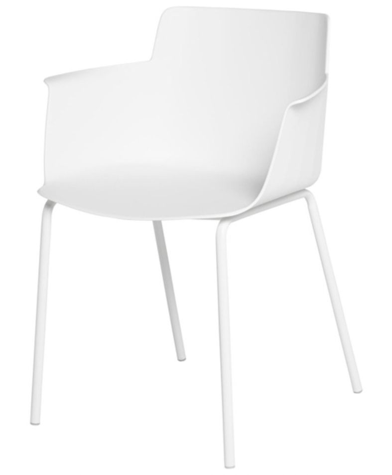 Chaise moderne avec accoudoirs en polypropylène et métal Kova - Photo n°1