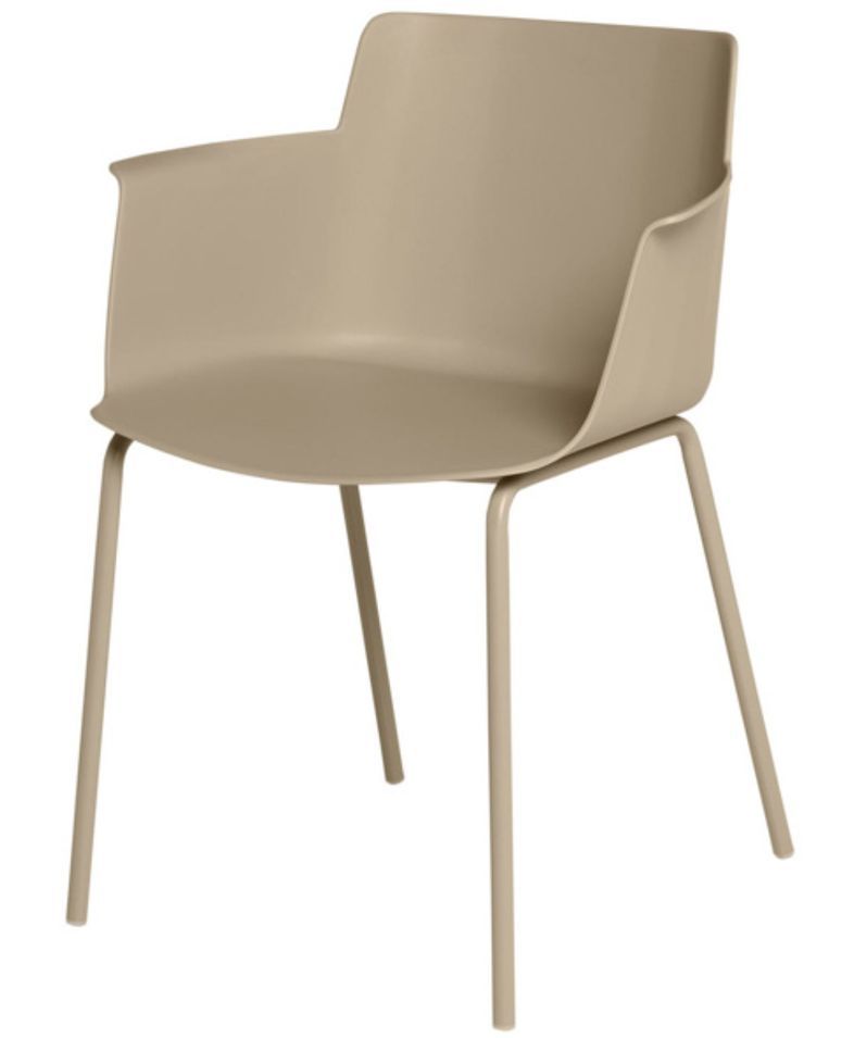 Chaise moderne avec accoudoirs en polypropylène et métal Kova - Photo n°1