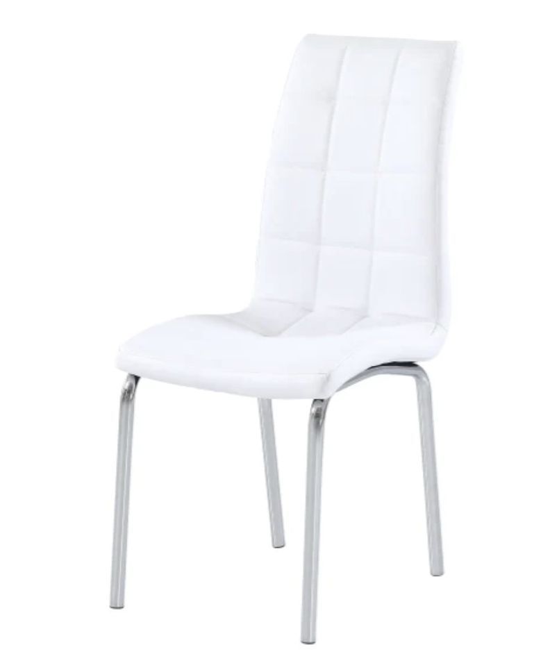 Chaise moderne simili cuir et pieds métal chromé Maeva - Lot de 6 - Photo n°1