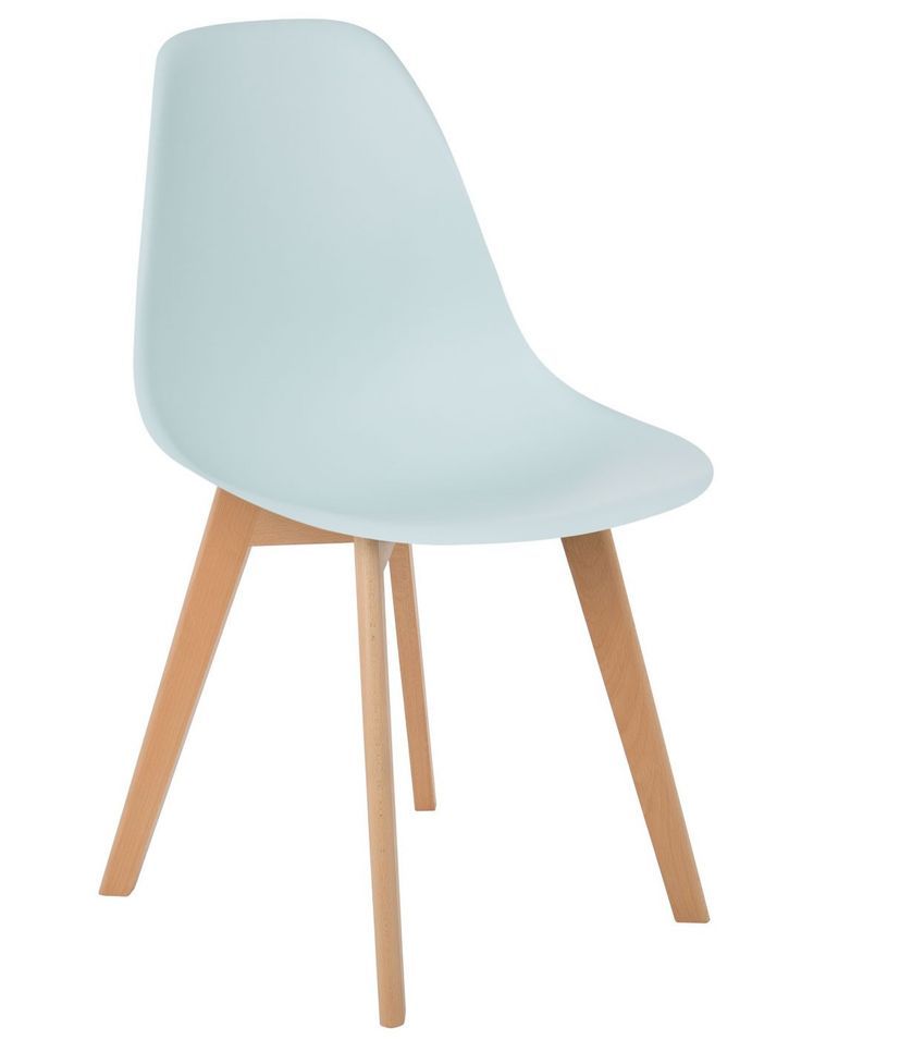 Chaise nordique bleu pastel et pieds hêtre clair Nordo - Lot de 2 - Photo n°1