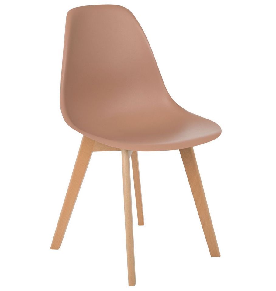 Chaise nordique camel et pieds hêtre clair Nordo - Lot de 2 - Photo n°1