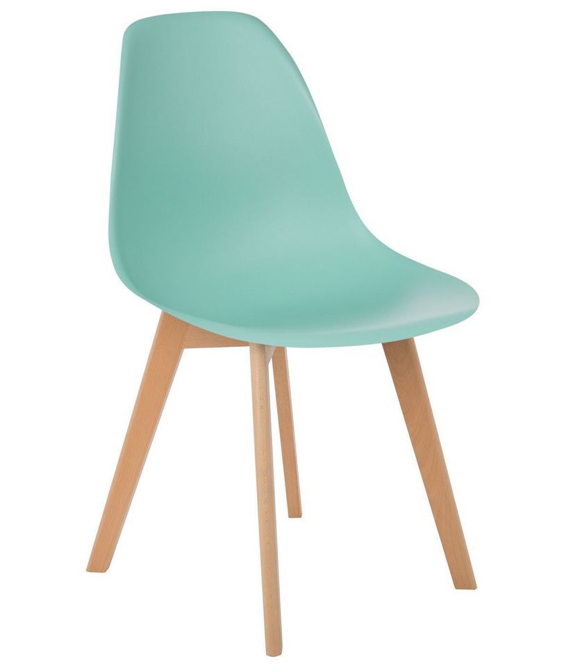 Chaise nordique émeraude mate et pieds hêtre clair Tula - Lot de 2 - Photo n°1