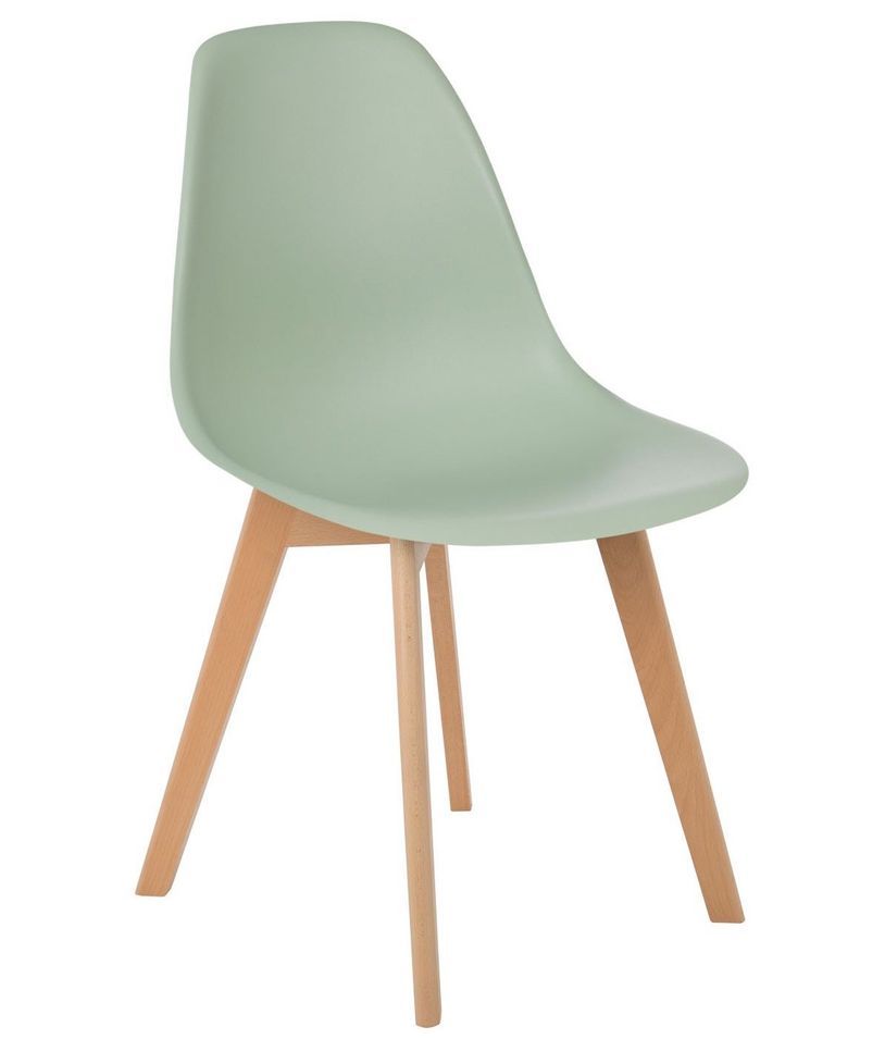 Chaise nordique vert pastel et pieds hêtre clair Nordo - Lot de 2 - Photo n°1