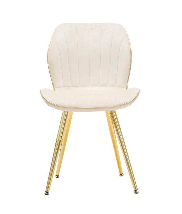 Chaise paris space crème/or ensemble de 2 pièces 46x58x77 cm - Photo n°1