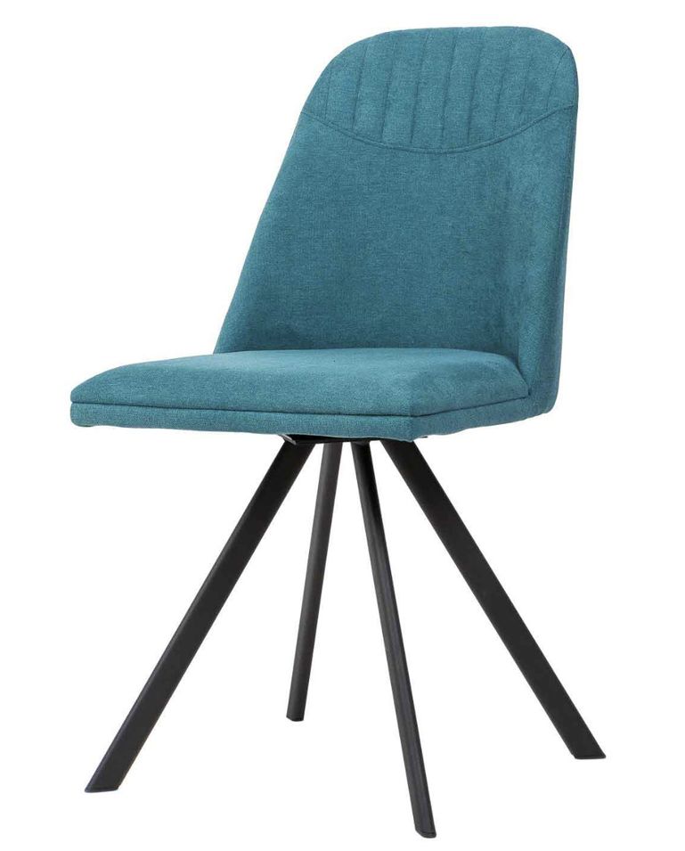 Chaise pivotante Kriza à 180º en tissu avec pieds en métal noir – Design contemporain - Photo n°1