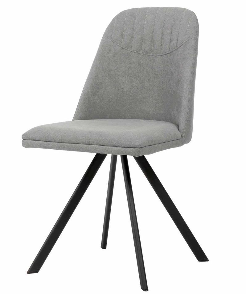 Chaise pivotante Kriza à 180º en tissu avec pieds en métal noir – Design contemporain - Photo n°1