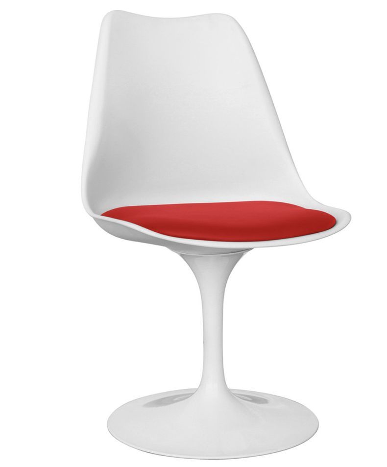 Chaise pivotante TULIPA Premium blanche – Coussin en simili cuir – Structure renforcée haut de gamme - Photo n°1