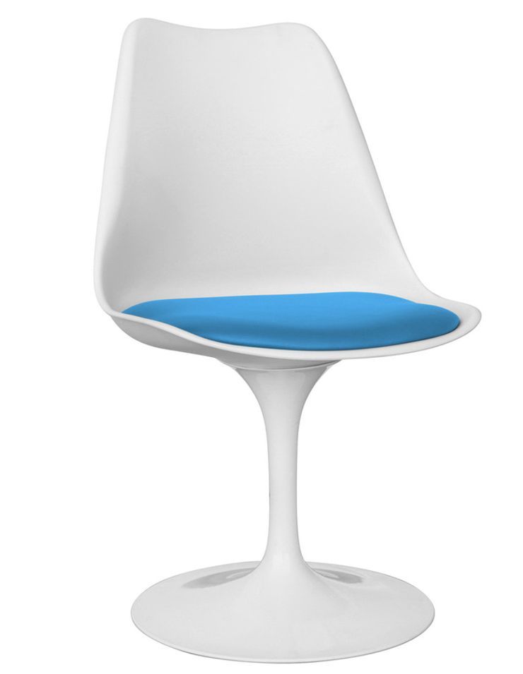 Chaise pivotante TULIPA Premium blanche – Coussin en simili cuir – Structure renforcée haut de gamme - Photo n°1