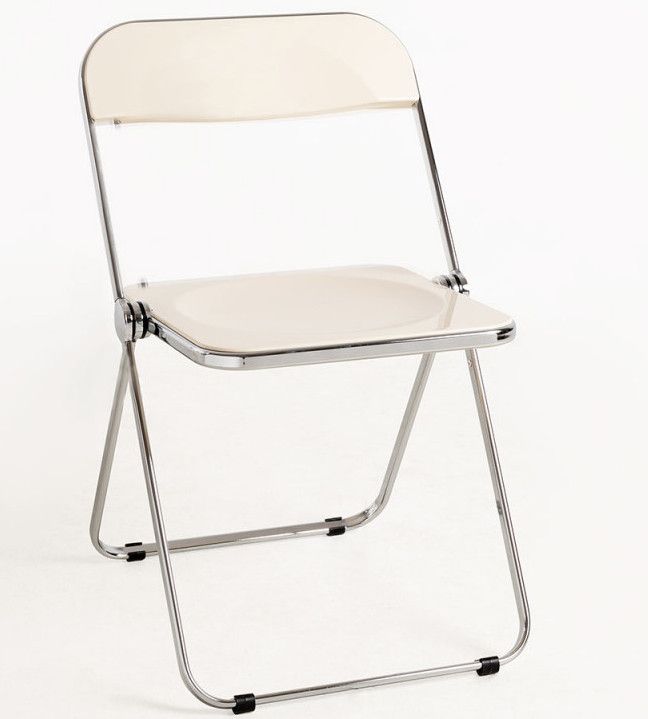 Chaise pliante blanche Marta - Lot de 4 - Photo n°1