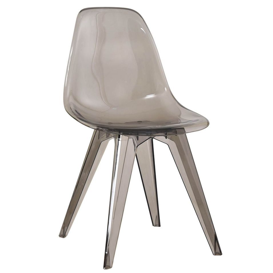 Chaise polycarbonate transparent fumé Evasy - Lot de 4 - Photo n°1
