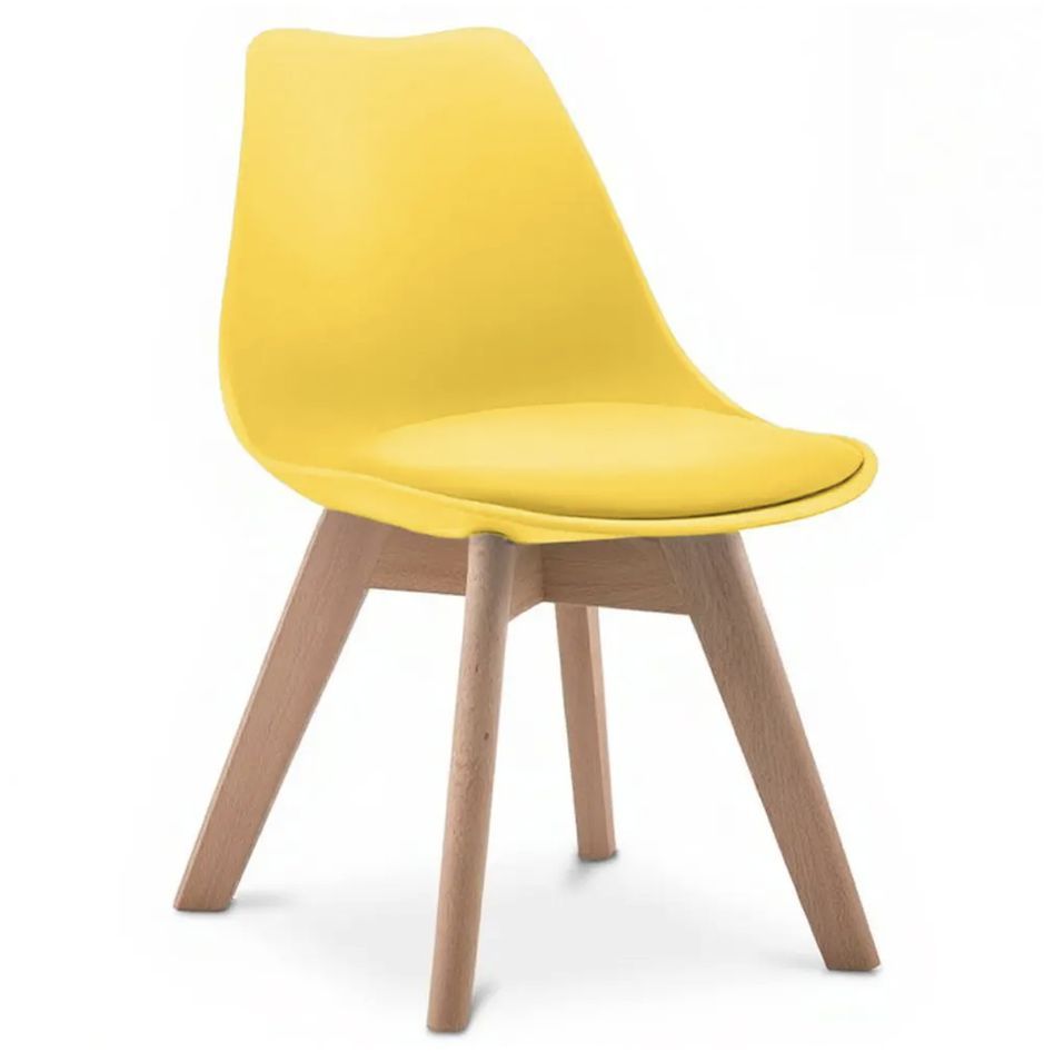 Chaise pour enfant TULA style nordique - Assise en simili cuir et pieds en bois clair - Photo n°1
