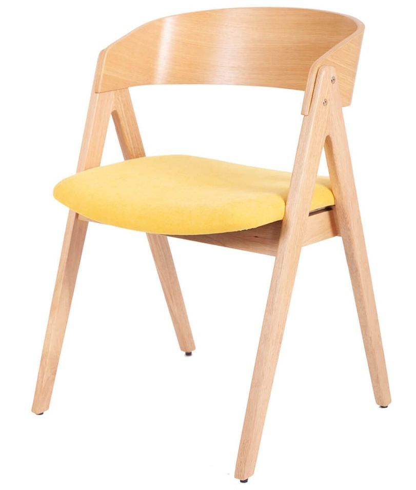 Chaise premium MERKA – Structure en bois et assise en tissu confortable - Photo n°1