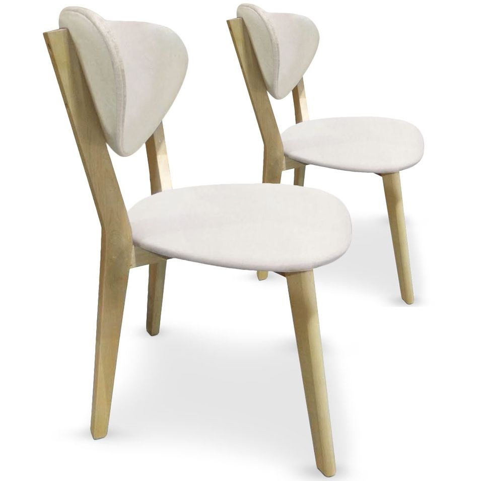 Chaise Scandi Crème - Lot de 2 - Photo n°1