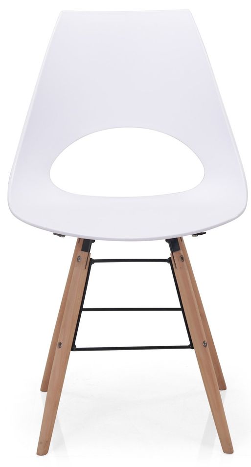 Chaise scandinave blanche Dona - Lot de 4 - Photo n°1