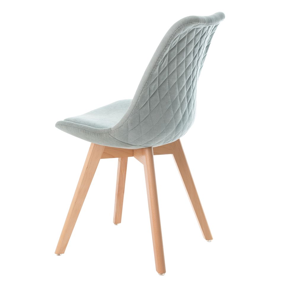 Chaise scandinave en tissu doux et bois de Hêtre Romba – Confort et élégance - Photo n°1