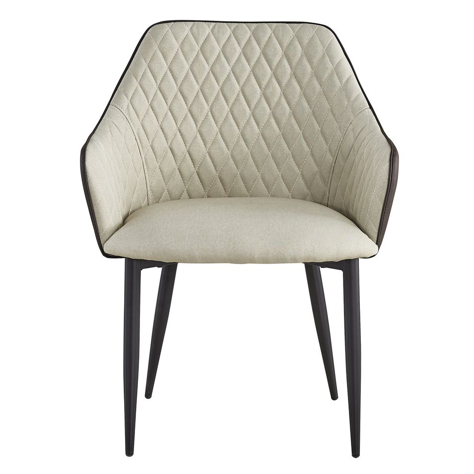 Chaise similicuir beige et marron Idjaa - Lot de 2 - Photo n°3