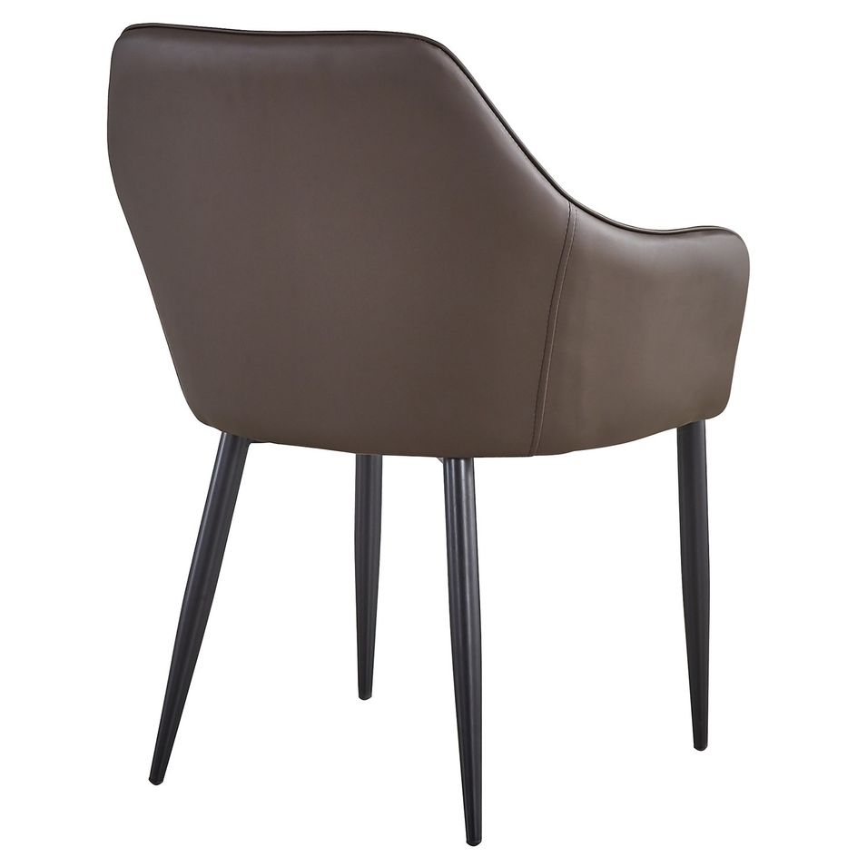 Chaise similicuir beige et marron Idjaa - Lot de 2 - Photo n°4