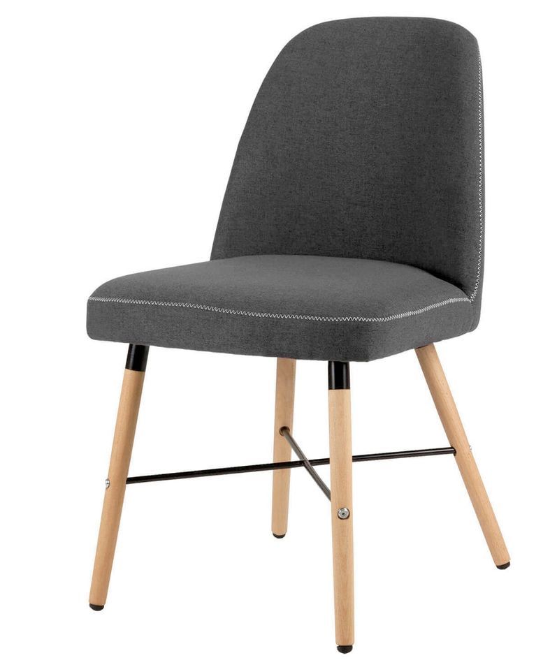 Chaise style scandinave en bois de hêtre et tissu Otrika - Photo n°1