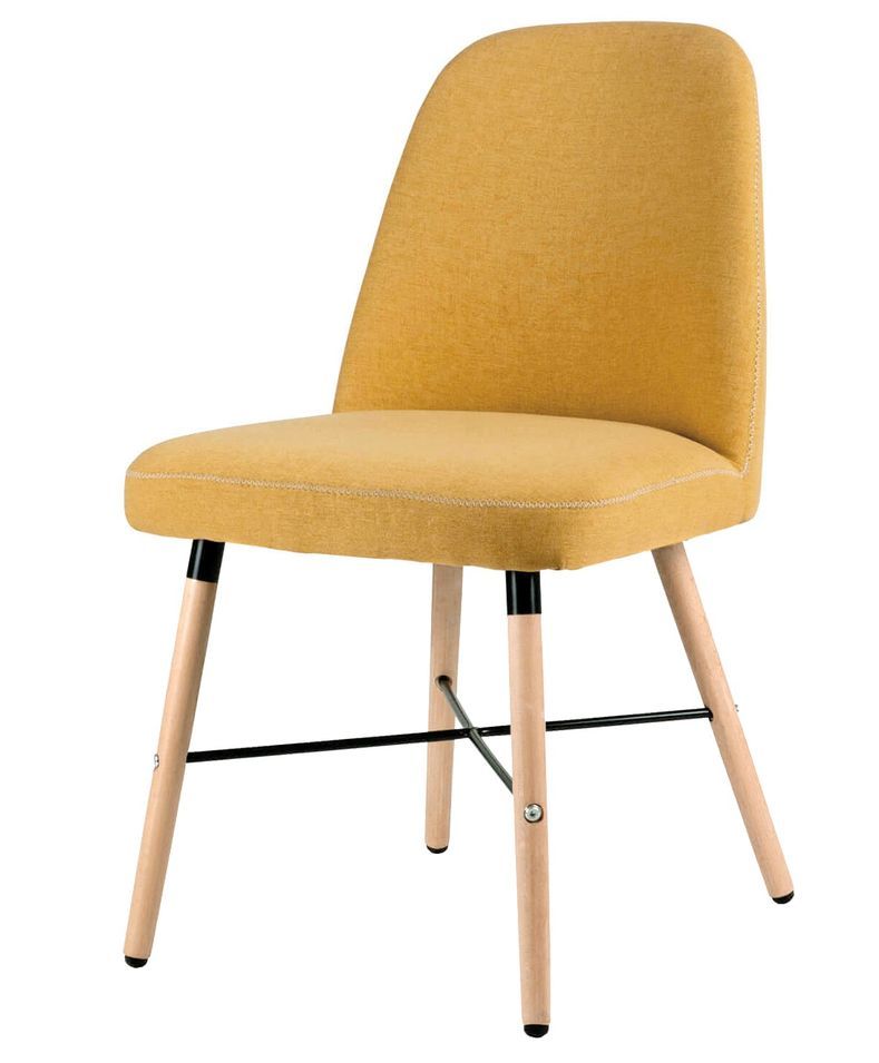 Chaise style scandinave en bois de hêtre et tissu Otrika - Photo n°1