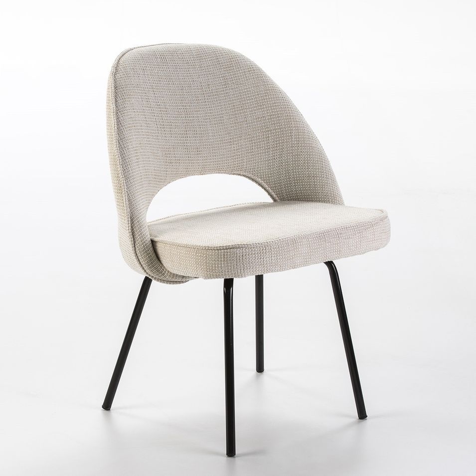 Chaise tissu beige et pieds métal noir Rudy - Photo n°1