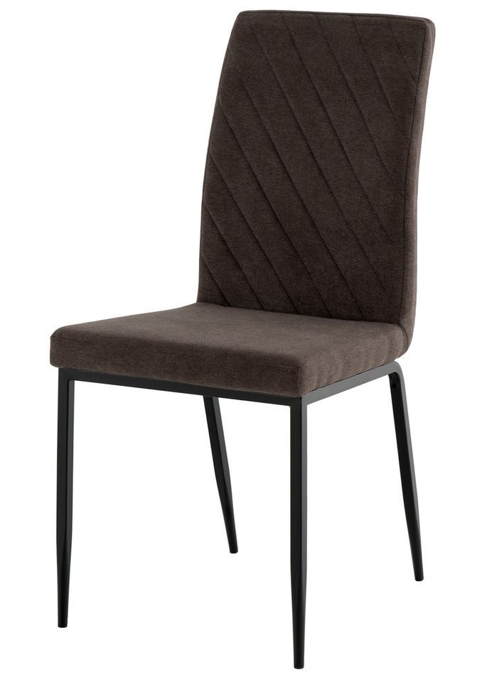 Chaise confort Teva – Tissu matelassé et pieds métal noir pour intérieur moderne - Photo n°1