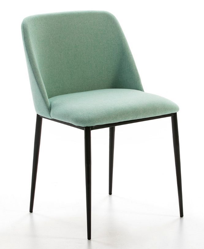 Chaise tissu vert et pieds métal noir Kanzas - Photo n°1