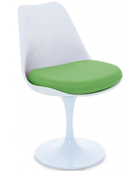 Chaise Tulipo pivotante blanc brillant avec coussin - Design haut de gamme - Photo n°1