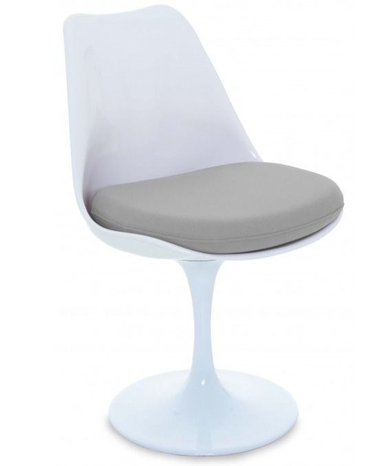 Chaise Tulipo pivotante blanc brillant avec coussin - Design haut de gamme - Photo n°1