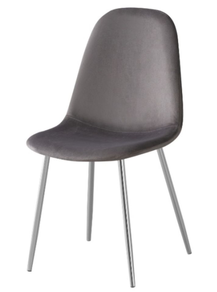 Lot de 6 chaises Ruka en velours avec pieds en acier chromé - Élégance moderne - Photo n°1