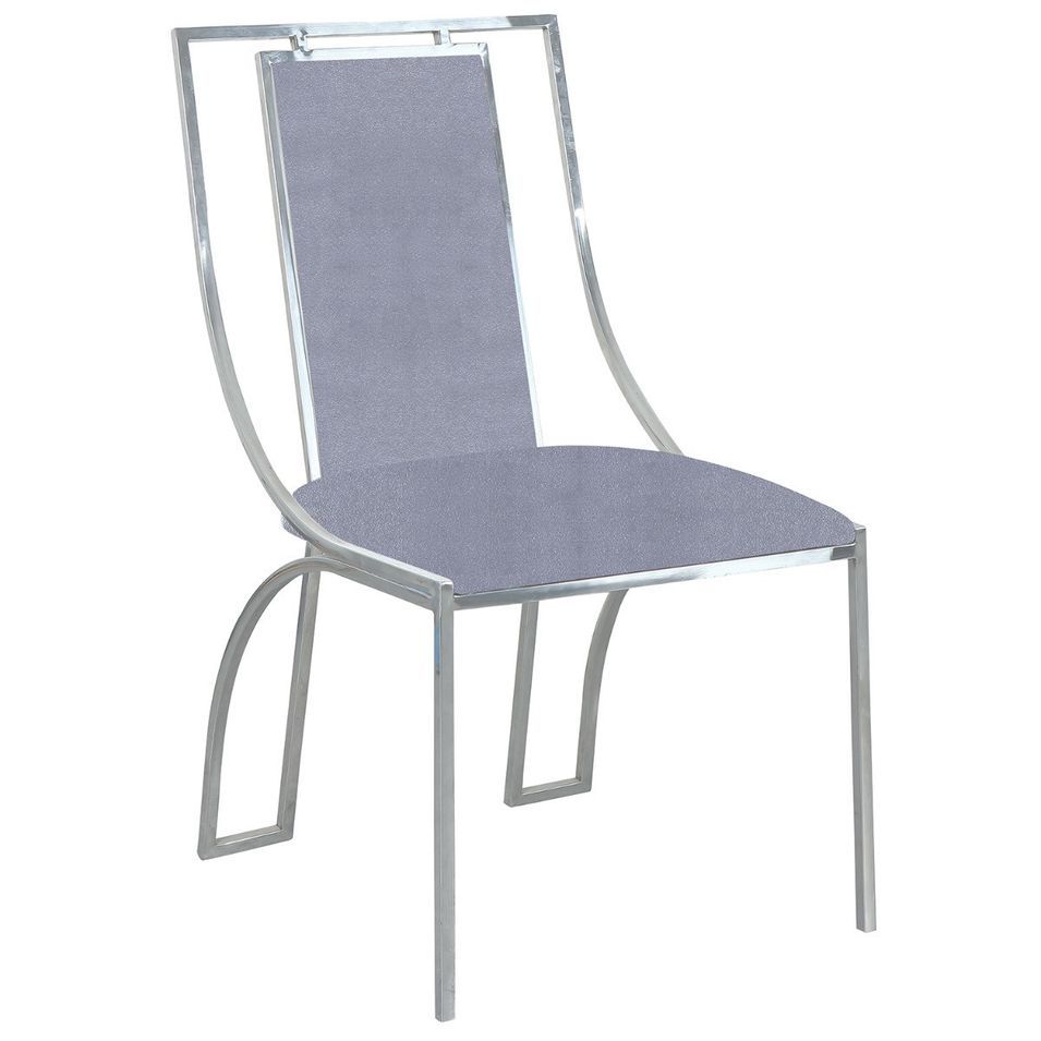 Chaise velours et pieds métal argenté Carita - Lot de 2 - Photo n°1