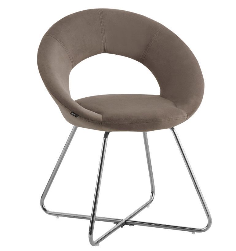 Chaise velours et pieds métal chromé Bolda - Lot de 4 - Photo n°1