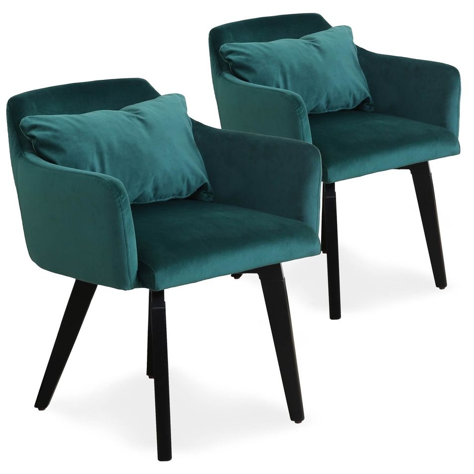 Chaise velours vert Gabby - Lot de 2 - Photo n°1
