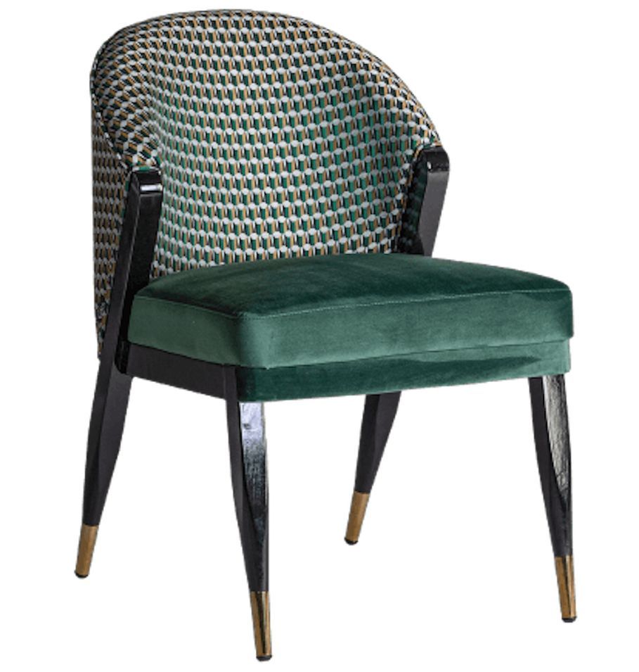 Chaise verte et noir art déco Korne - Photo n°1