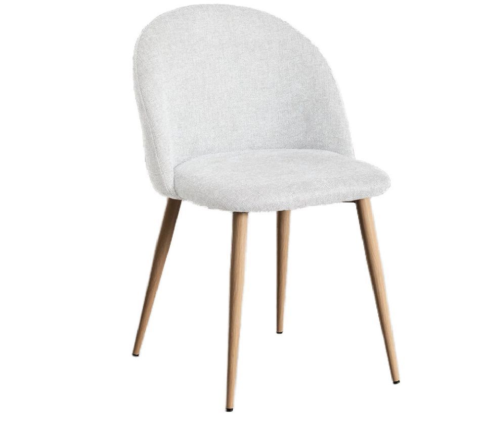 Chaise VIDA confort tendance - Tissu et pieds en métal effet bois naturel - Photo n°1