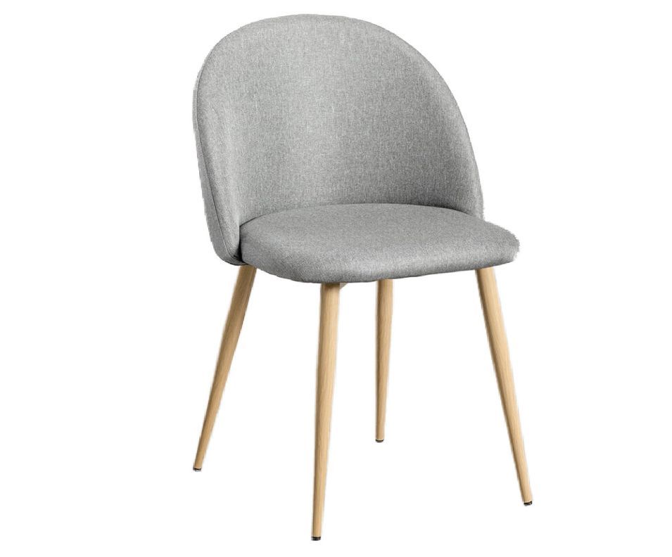 Chaise VIDA confort tendance - Tissu et pieds en métal effet bois naturel - Photo n°1