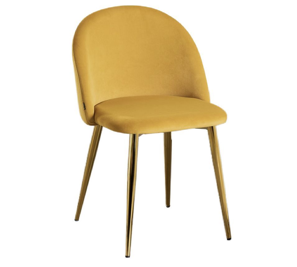 Chaise VIDA design - Velours et pieds en métal doré - Photo n°1