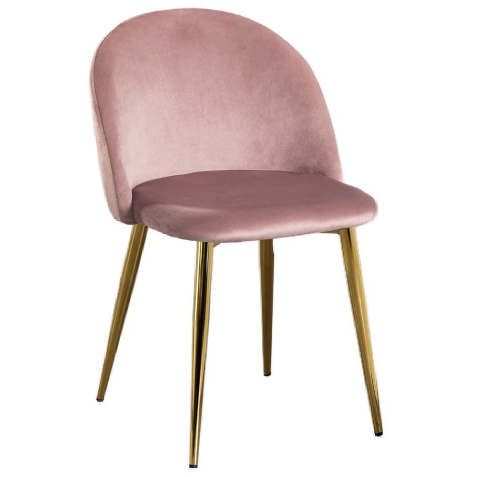 Chaise VIDA design - Velours et pieds en métal doré - Photo n°1