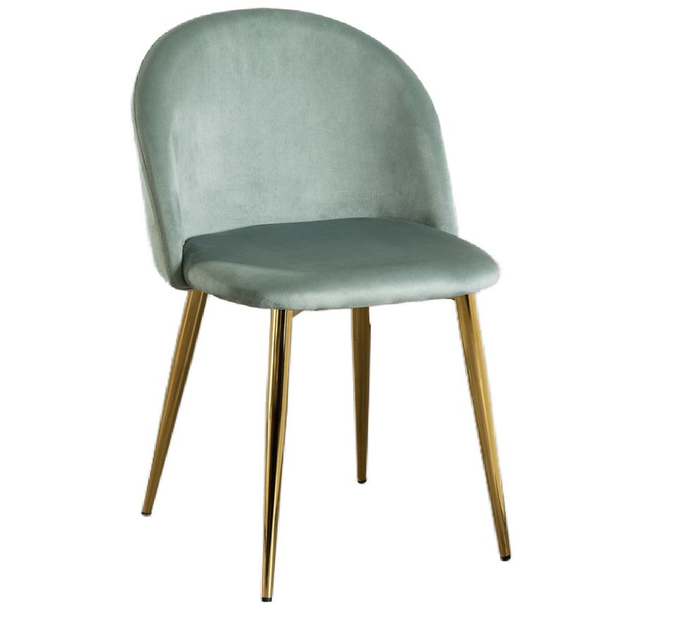 Chaise VIDA design - Velours et pieds en métal doré - Photo n°1