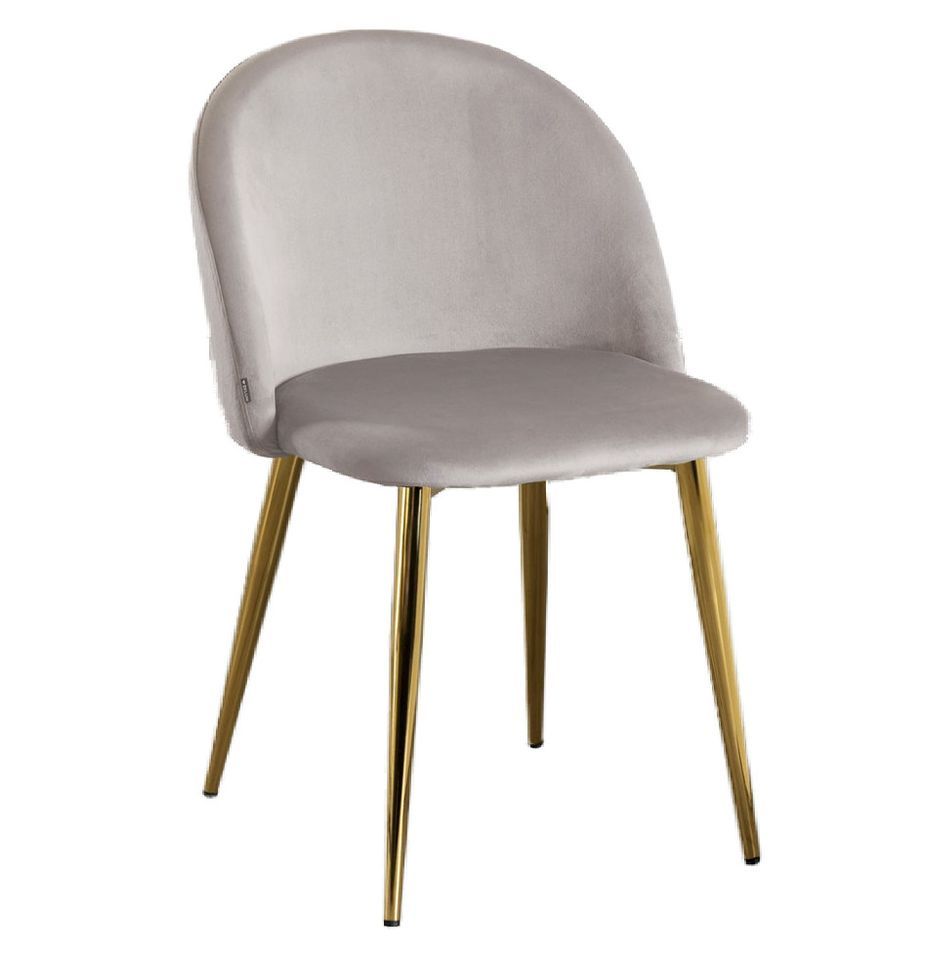 Chaise VIDA design - Velours et pieds en métal doré - Photo n°1