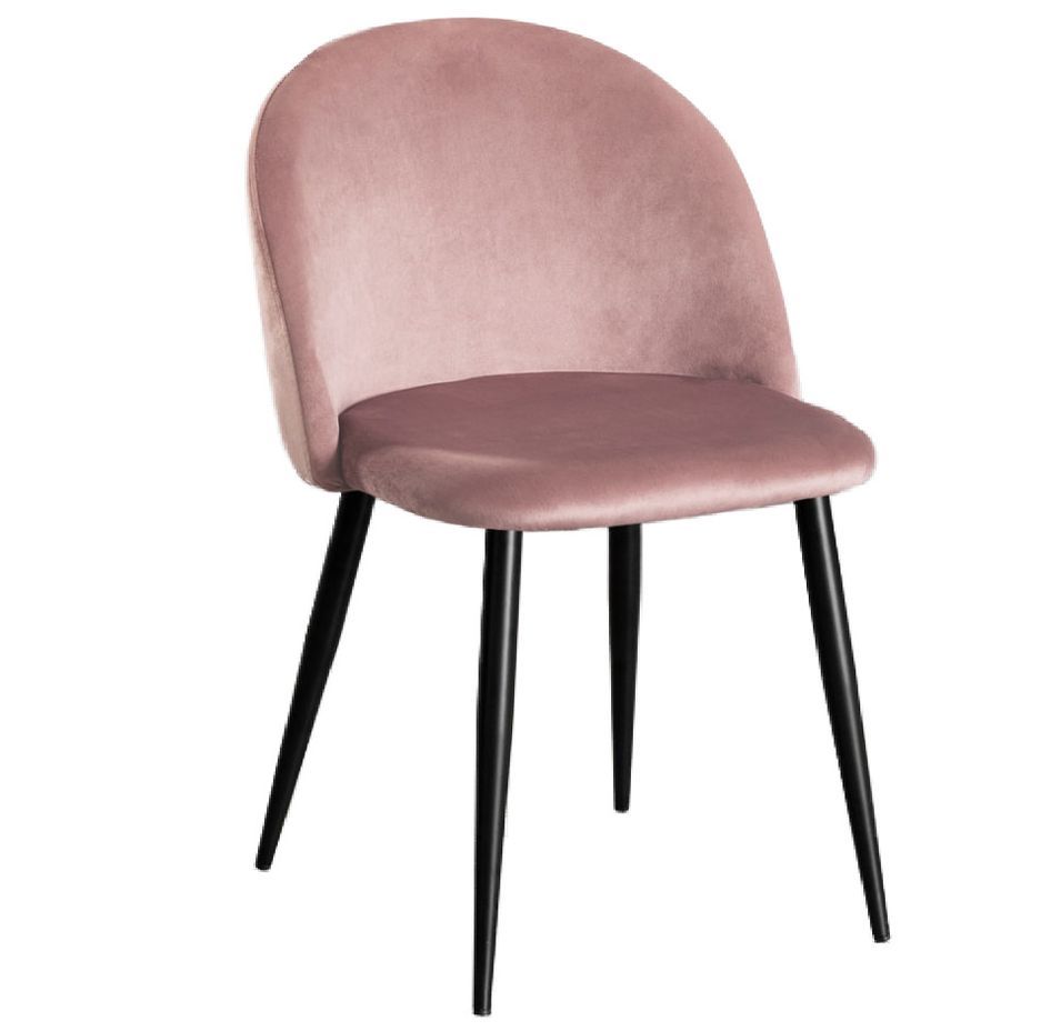 Chaise VIDA design - Velours et pieds en métal noir - Photo n°1