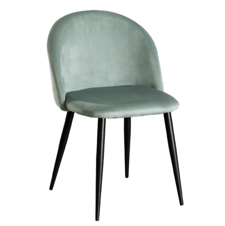 Chaise VIDA design - Velours et pieds en métal noir - Photo n°1