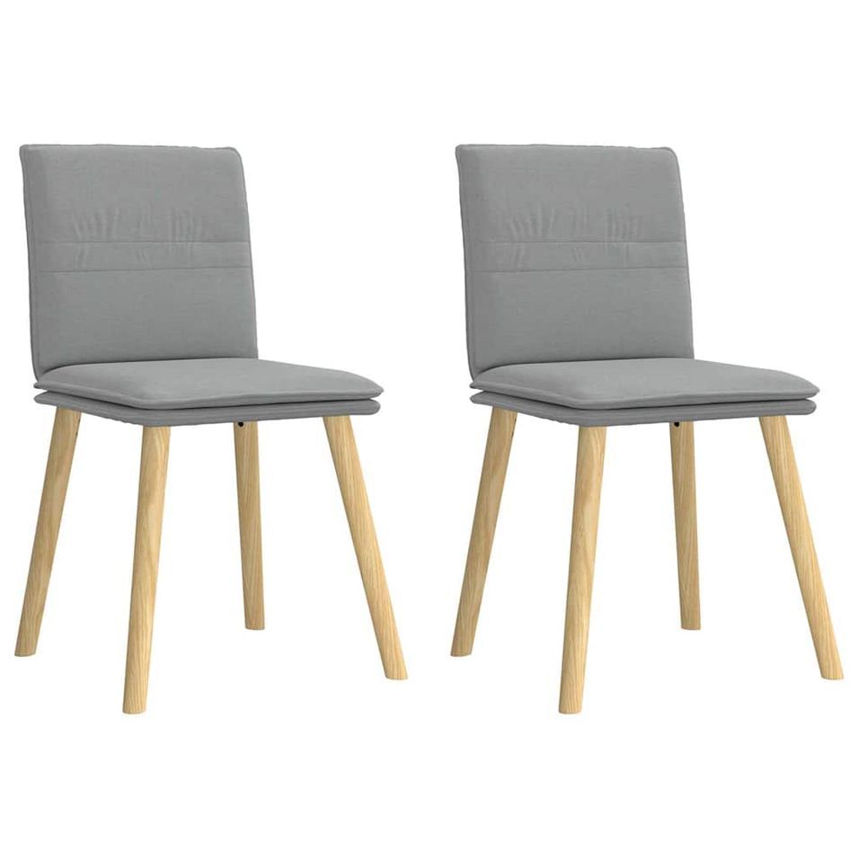 Chaises à manger lot de 2 gris clair tissu - Photo n°1