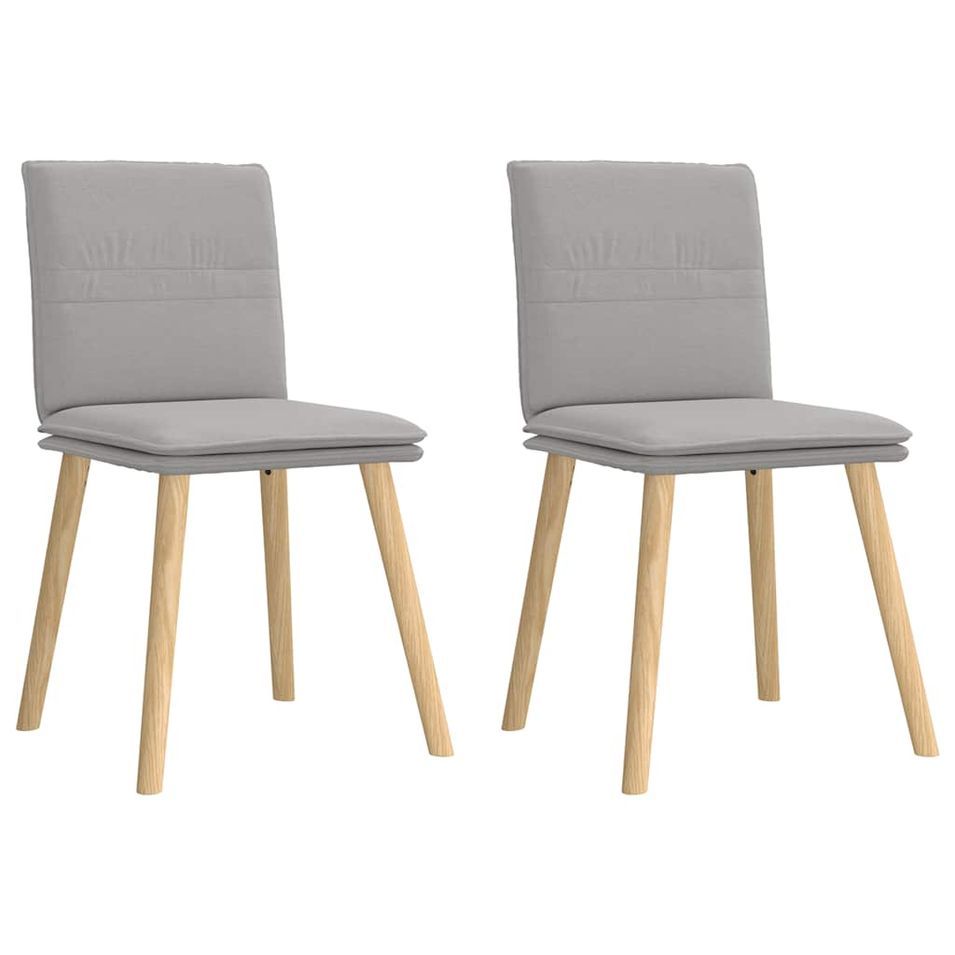 Chaises à manger lot de 2 gris nuage tissu - Photo n°1