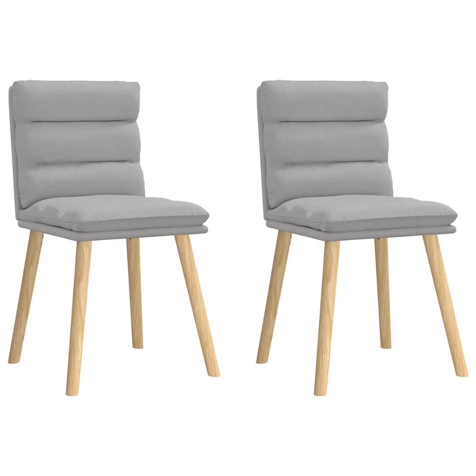 Chaises à manger lot de 2 gris nuage tissu - Photo n°1