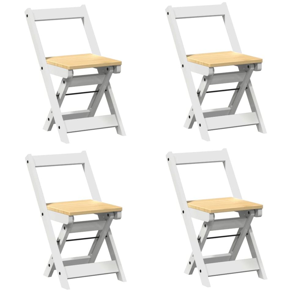 Chaises à manger pliables lot de 4 Corona bois massif de pin - Photo n°1