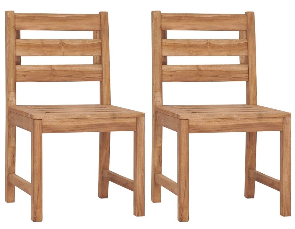 Chaises de jardin 2 pcs Bois de teck solide - Photo n°1