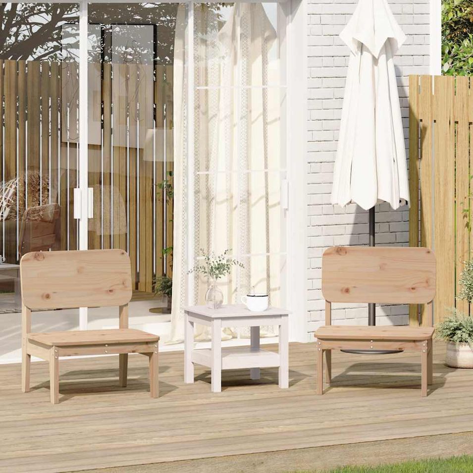 Chaises de jardin lot de 2 60x52,5x72 cm bois massif de pin - Photo n°1