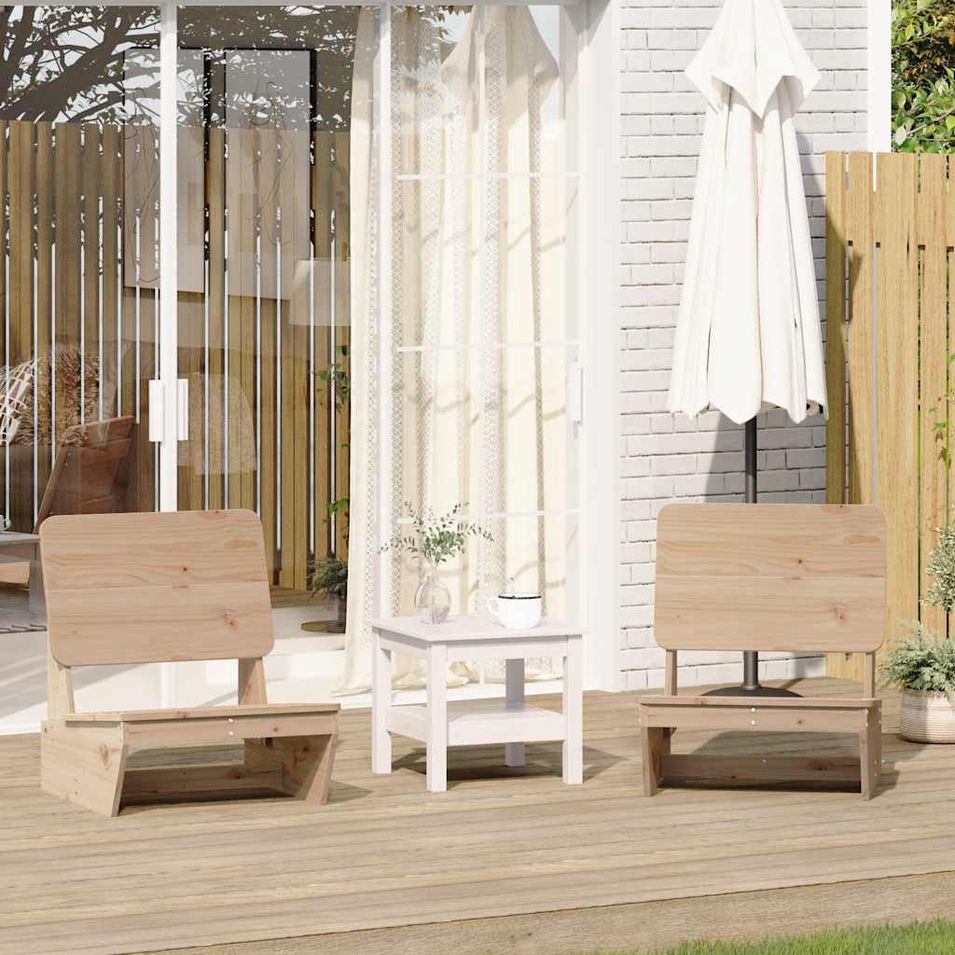 Chaises de jardin lot de 2 60x64x70,5 cm bois massif de pin - Photo n°1
