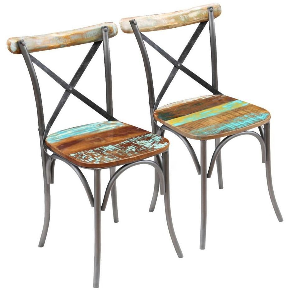 Chaises de salle à manger 2 pcs Bois de récupération solide - Photo n°1