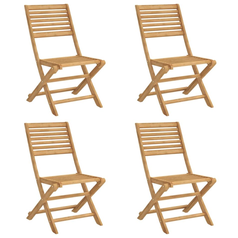 Chaises pliables de jardin 4 pcs bois massif d'acacia - Photo n°1